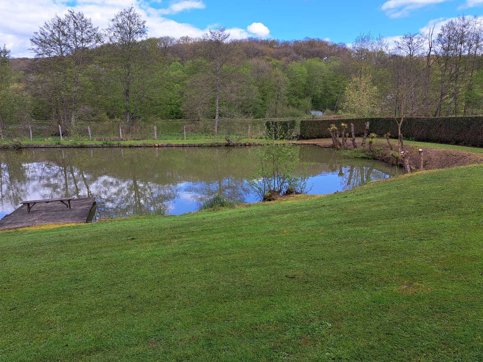 Location étang en Haute-Saône avec maison, eau et électricité et son étang de 1ha